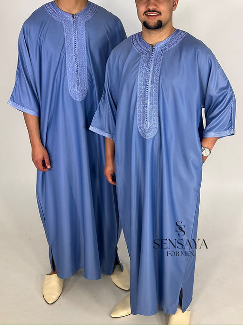 Djellaba Fes blue frontviews