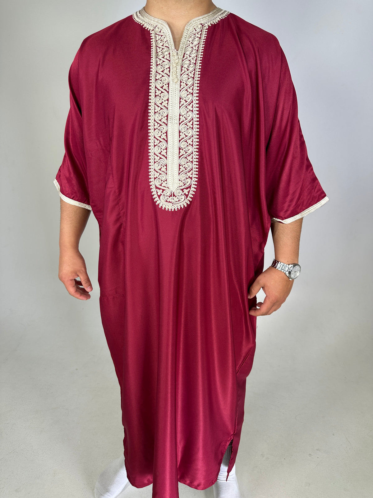 Gandoura Tétouan - Burgundy Red - Sensaya for men