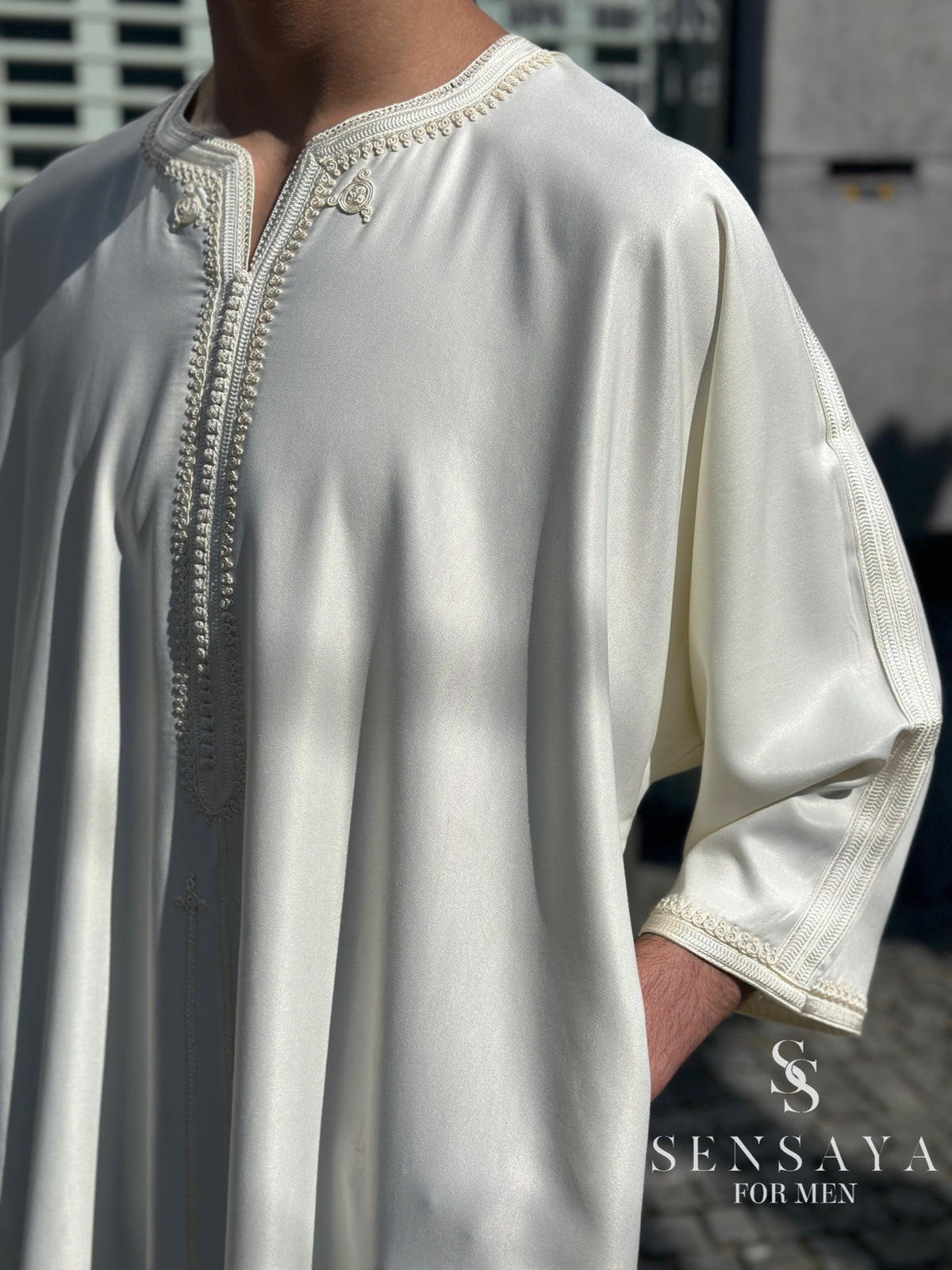 Djellaba Al Hoceima creme sideview