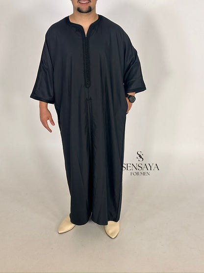 Djellaba Al Hoceima black frontview