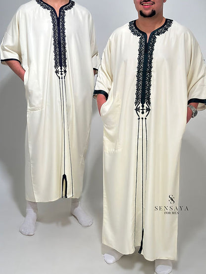 Djellaba Casablanca creme/ black frontviews